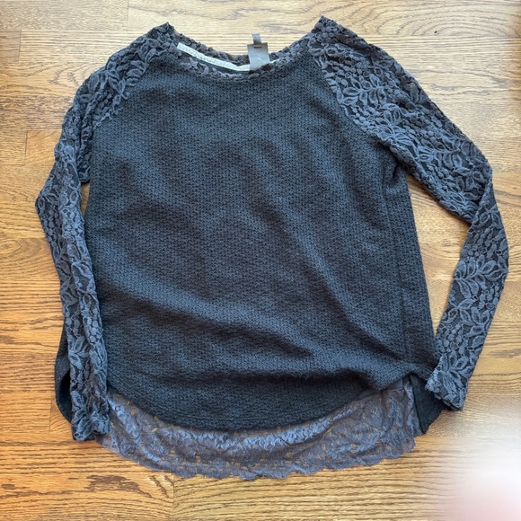 Adorable Lace arm and Back Sweater Women's ONE SEPTEMBER Anthropologie LARGE top - Picture 1 of 3